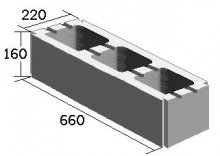 Вентиляционный блок трехканальный (220х160х660)